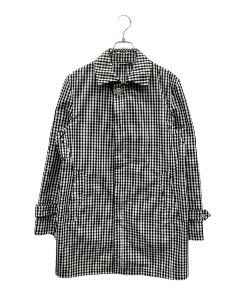 MACKINTOSH PHILOSOPHY（マッキントッシュ フィロソフィー）MACKINTOSH PHILOSOPHY (マッキントッシュ フィロソフィー) ギンガムチェックステンカラーコート ホワイト×ブラック サイズ:38の古着・服飾アイテム