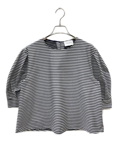 UNITED ARROWS TOKYO（ユナイテッドアローズトウキョウ）UNITED ARROWS TOKYO (ユナイテッドアローズトウキョウ) コクーンスリーブ ボーダー Tシャツ グレー×ネイビー サイズ:-の古着・服飾アイテム
