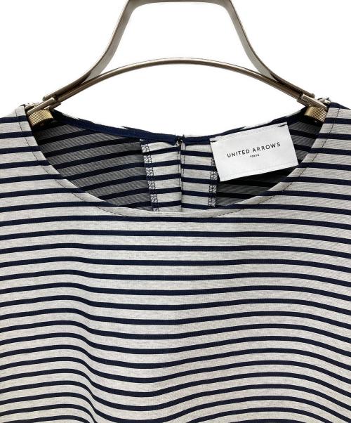 UNITED ARROWS TOKYO（ユナイテッドアローズトウキョウ）UNITED ARROWS TOKYO (ユナイテッドアローズトウキョウ) コクーンスリーブ ボーダー Tシャツ グレー×ネイビー サイズ:-の古着・服飾アイテム