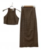 CLANE×SuzuHiroseクラネ×スズヒロセ）の古着「3WAYアメリカンスリーブビスチェ・ストレートスカートセット」｜ブラウン