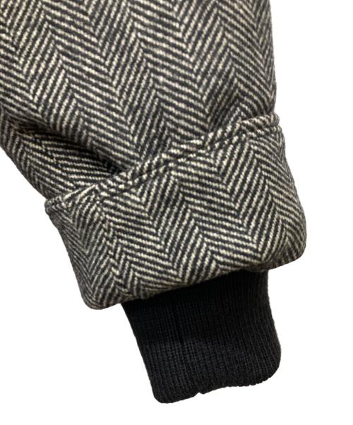 MONCLER（モンクレール）MONCLER (モンクレール) ヘリンボーン N-3Bダウンジャケット グレー×ブラックの古着・服飾アイテム
