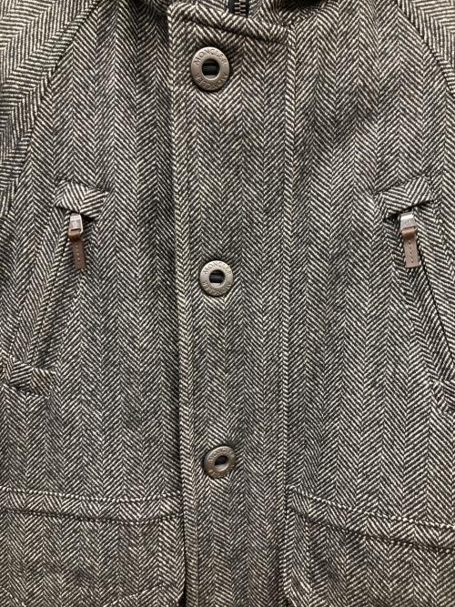 MONCLER（モンクレール）MONCLER (モンクレール) ヘリンボーン N-3Bダウンジャケット グレー×ブラックの古着・服飾アイテム