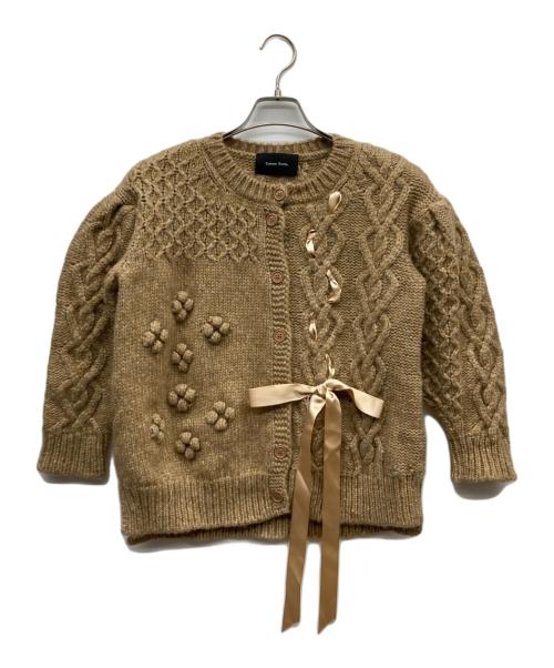 Simone Rocha（シモーネ ロシャ）Simone Rocha (シモーネ ロシャ) リボンデザイン ケーブルカーディガン ブラウン サイズ:Sの古着・服飾アイテム