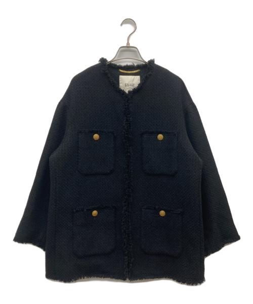 journal standard L'essage（ジャーナルスタンダード レサージュ）journal standard L'essage (ジャーナルスタンダード レサージュ) GIOLICAツイードBIGジャケット ブラック サイズ:FREEの古着・服飾アイテム