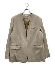 IENA（イエナ）の古着「＆NAVY ノーカラーツイードジャケット」｜ベージュ