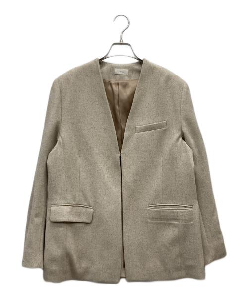 IENA（イエナ）IENA (イエナ) ＆NAVY ノーカラーツイードジャケット ベージュ サイズ:38 未使用品の古着・服飾アイテム