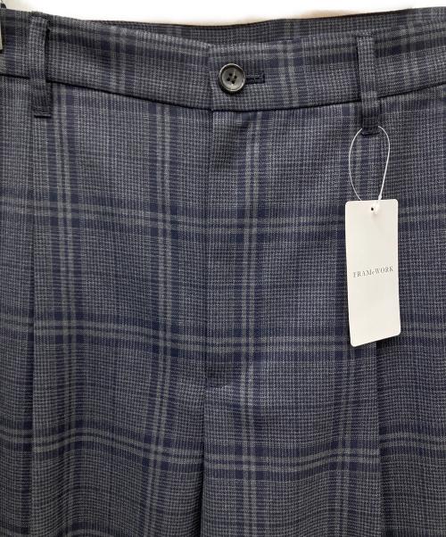 FRAMeWORK（フレームワーク）FRAMeWORK (フレームワーク) グレンチェックストレートパンツ ネイビー サイズ:40 未使用品の古着・服飾アイテム