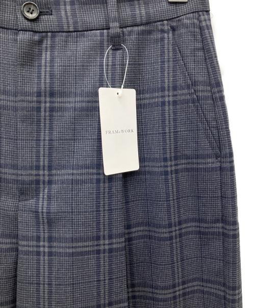 FRAMeWORK（フレームワーク）FRAMeWORK (フレームワーク) グレンチェックストレートパンツ ネイビー サイズ:40 未使用品の古着・服飾アイテム