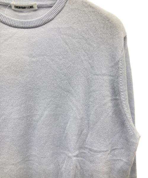 EVERYDAY I LIKE.（エヴリデイ アイ ライク）EVERYDAY I LIKE. (エヴリデイ アイ ライク) Cashmere Sheer クルーネックプルオーバー ブルー サイズ:FREE 未使用品の古着・服飾アイテム