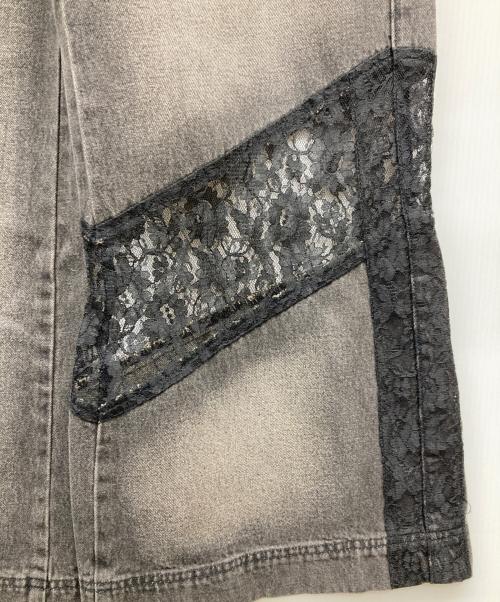 HARE（ハレ）HARE (ハレ) EDGY MODE レースキリカエデニムパンツ グレー サイズ:Mの古着・服飾アイテム