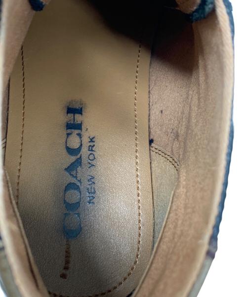 COACH（コーチ）COACH (コーチ) レザーハイカットスニーカー ブラック サイズ:27.5の古着・服飾アイテム