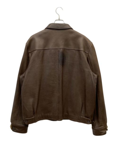 POLO RALPH LAUREN（ポロ・ラルフローレン）POLO RALPH LAUREN (ポロ・ラルフローレン) 90’S レザースイングトップブルゾン ブラウン サイズ:XLの古着・服飾アイテム