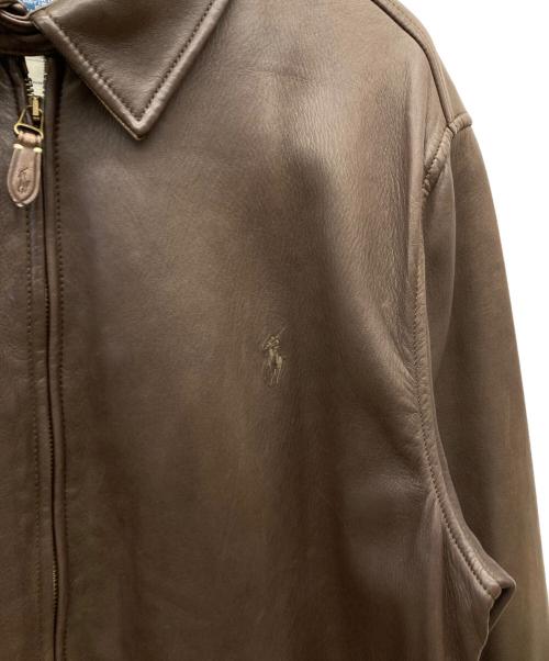 POLO RALPH LAUREN（ポロ・ラルフローレン）POLO RALPH LAUREN (ポロ・ラルフローレン) 90’S レザースイングトップブルゾン ブラウン サイズ:XLの古着・服飾アイテム