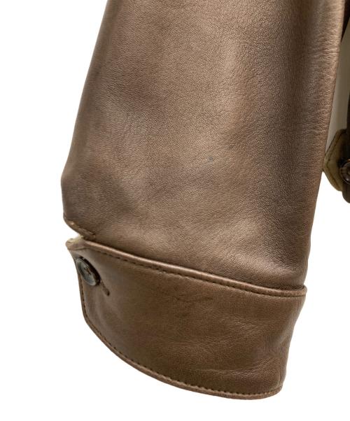 POLO RALPH LAUREN（ポロ・ラルフローレン）POLO RALPH LAUREN (ポロ・ラルフローレン) 90’S レザースイングトップブルゾン ブラウン サイズ:XLの古着・服飾アイテム