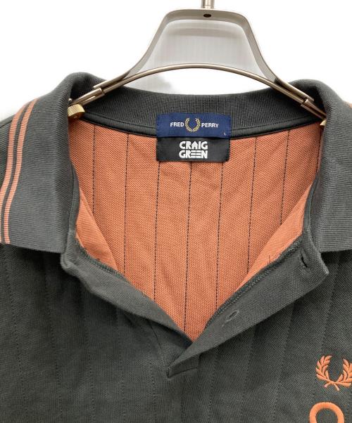 FRED PERRY（フレッドペリー）FRED PERRY (フレッドペリー) CRAIG GREEN (クレイグ グリーン) L/Sポロシャツ オリーブ サイズ:Lの古着・服飾アイテム