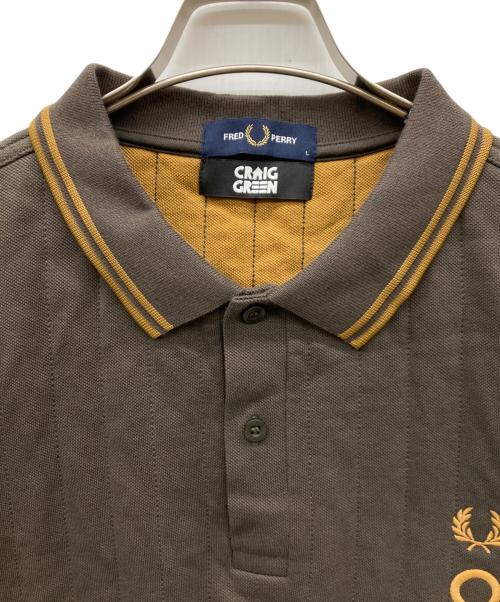 FRED PERRY（フレッドペリー）FRED PERRY (フレッドペリー) CRAIG GREEN (クレイグ グリーン) リブラインポロシャツ ブラウン サイズ:Lの古着・服飾アイテム