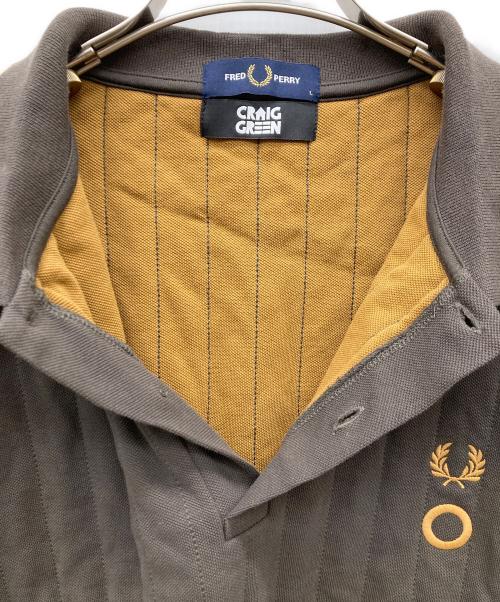 FRED PERRY（フレッドペリー）FRED PERRY (フレッドペリー) CRAIG GREEN (クレイグ グリーン) リブラインポロシャツ ブラウン サイズ:Lの古着・服飾アイテム
