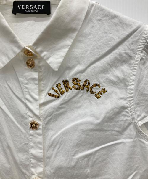 VERSACE（ヴェルサーチェ）VERSACE (ヴェルサーチェ) メドゥーサコットンポプリンシャツ ホワイト サイズ:152cmの古着・服飾アイテム
