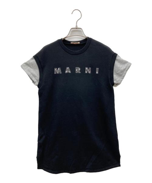 MARNI（マルニ）MARNI (マルニ) ラインストーン スウェットワンピース ブラック サイズ:SIZE 12の古着・服飾アイテム