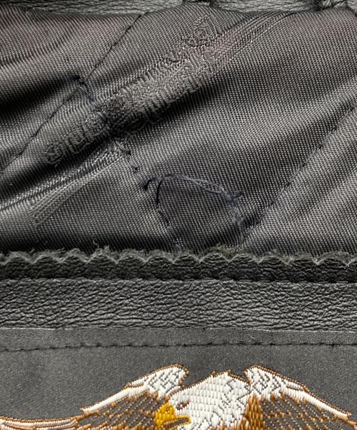 HARLEY-DAVIDSON（ハーレーダビッドソン）HARLEY-DAVIDSON (ハーレーダビッドソン) カウレザーシングルジャケット ブラック サイズ:Lの古着・服飾アイテム