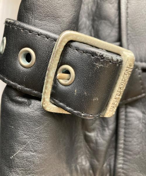 HARLEY-DAVIDSON（ハーレーダビッドソン）HARLEY-DAVIDSON (ハーレーダビッドソン) カウレザーシングルジャケット ブラック サイズ:Lの古着・服飾アイテム