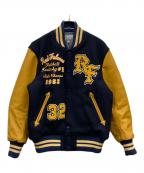 whitesvilleホワイツビル）の古着「30oz. WOOL MELTON AWARD JACKET “RED FALCONS”」｜ネイビー×イエロー