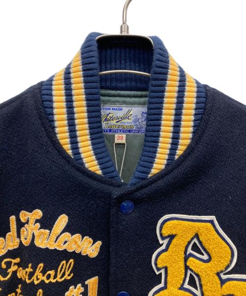 whitesville（ホワイツビル）whitesville (ホワイツビル) 30oz. WOOL MELTON AWARD JACKET “RED FALCONS” ネイビー×イエロー サイズ:38の古着・服飾アイテム