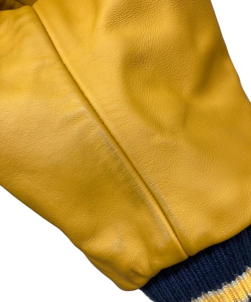 whitesville（ホワイツビル）whitesville (ホワイツビル) 30oz. WOOL MELTON AWARD JACKET “RED FALCONS” ネイビー×イエロー サイズ:38の古着・服飾アイテム