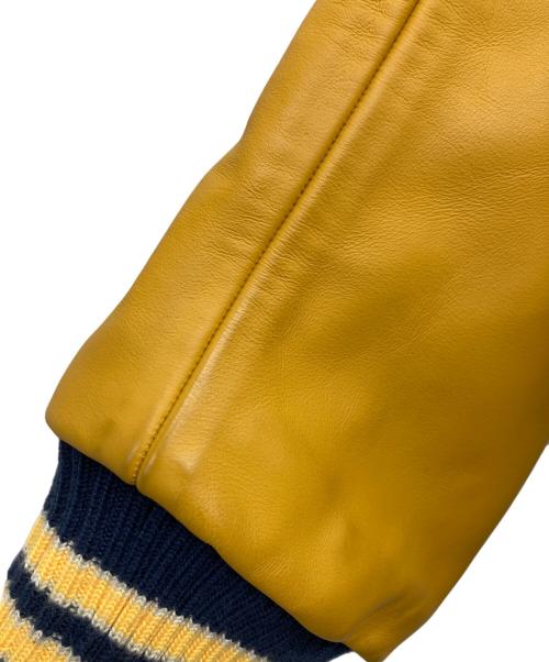 whitesville（ホワイツビル）whitesville (ホワイツビル) 30oz. WOOL MELTON AWARD JACKET “RED FALCONS” ネイビー×イエロー サイズ:38の古着・服飾アイテム