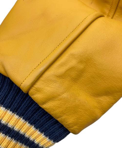 whitesville（ホワイツビル）whitesville (ホワイツビル) 30oz. WOOL MELTON AWARD JACKET “RED FALCONS” ネイビー×イエロー サイズ:38の古着・服飾アイテム