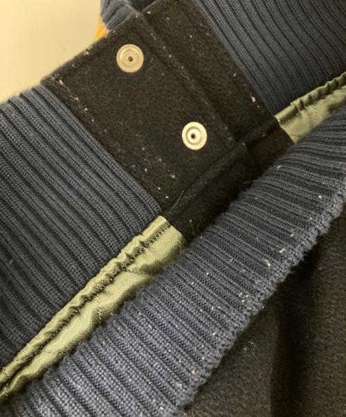 whitesville（ホワイツビル）whitesville (ホワイツビル) 30oz. WOOL MELTON AWARD JACKET “RED FALCONS” ネイビー×イエロー サイズ:38の古着・服飾アイテム