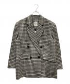 Sea Room lynnシールームリン）の古着「BOYFRIEND テーラードジャケット」｜アイボリー×ブラック