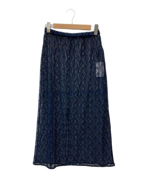 Spick and Span（スピック＆スパン）Spick and Span (スピック＆スパン) フレアレーススカート ネイビー サイズ:FREE 未使用品の古着・服飾アイテム