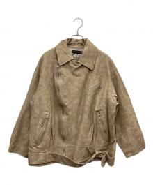 Sea Room lynn（シールームリン）の古着「Vintage ECOレザーBIGライダース」｜ベージュ