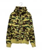 A BATHING APEア ベイシング エイプ）の古着「カモフラ フルジップ パーカー」｜イエロー