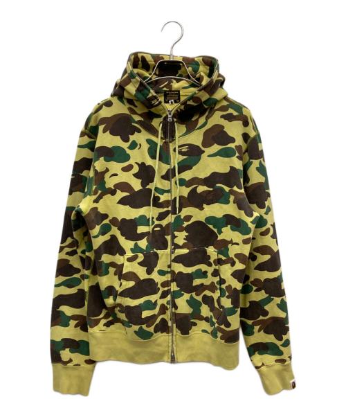 A BATHING APE（アベイシングエイプ）A BATHING APE (アベイシングエイプ) カモフラ フルジップ パーカー イエロー サイズ:Mの古着・服飾アイテム