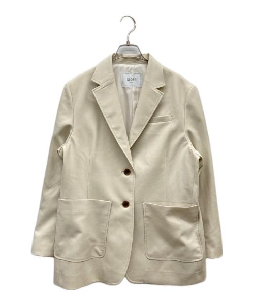 SLOBE IENA（スローブ イエナ）SLOBE IENA (スローブ イエナ) ドビーシングルオーバージャケット ホワイト サイズ:FREEの古着・服飾アイテム