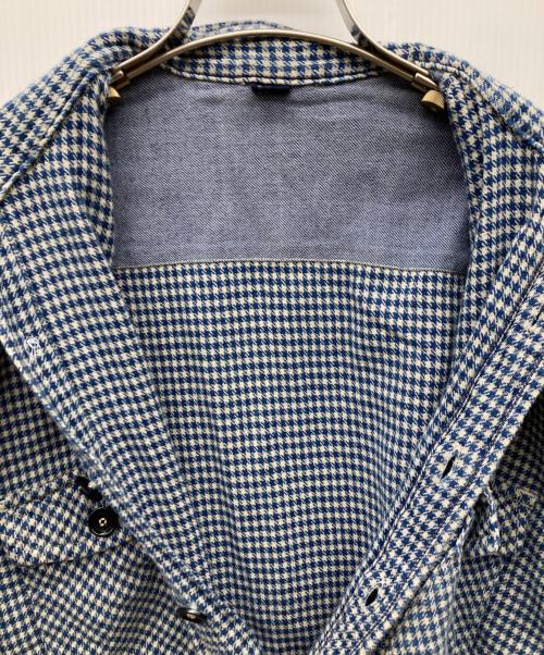 45R（フォーティファイブ・アール）45R (フォーティファイブ・アール) 藍インドネルチェックの908オンザビーチシャツ ブルー サイズ:size2の古着・服飾アイテム