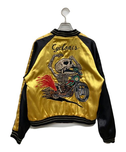 テーラー東洋（テーラートウヨウ）テーラー東洋 (テーラートウヨウ) 07AW Eagle × Cyclones リバーシブルサテンスカジャン ネイビー×イエロー サイズ:Mの古着・服飾アイテム