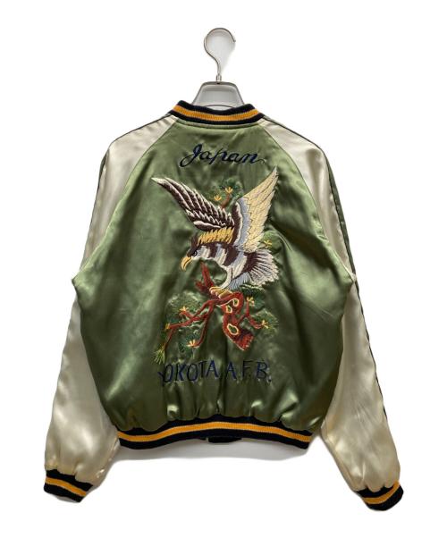 テーラー東洋（テーラートウヨウ）テーラー東洋 (テーラートウヨウ) リバーシブルサテンスカジャン グリーン×ブラック サイズ:Mの古着・服飾アイテム