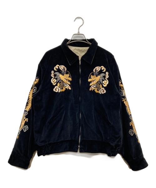 テーラー東洋（テーラートウヨウ）テーラー東洋 (テーラートウヨウ) 別珍×コットン リバーシブルスーベニアジャケット ブラック×ベージュ サイズ:Lの古着・服飾アイテム