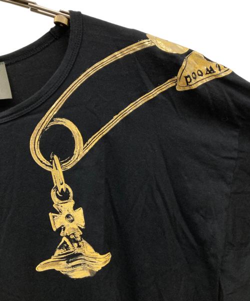 Vivienne Westwood（ヴィヴィアンウエストウッド）Vivienne Westwood (ヴィヴィアンウエストウッド) SAFETY PIN NEW リラックス長袖Tシャツ ブラック サイズ:FREEの古着・服飾アイテム