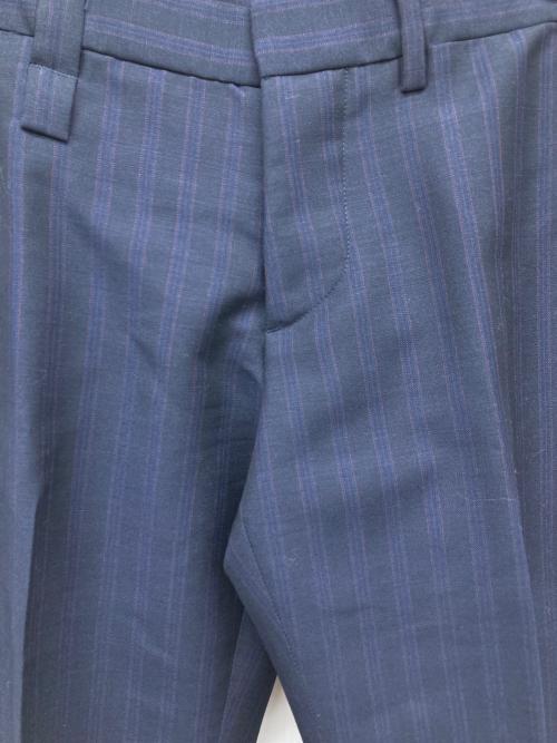 PRADA（プラダ）PRADA (プラダ) ストライプウールトラウザー ネイビー サイズ:44の古着・服飾アイテム