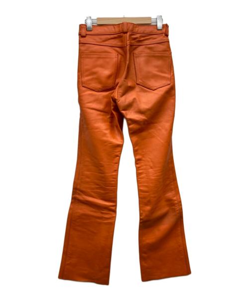 Schott（ショット）Schott (ショット) 604 ブーツカットレザーパンツ オレンジ サイズ:30の古着・服飾アイテム