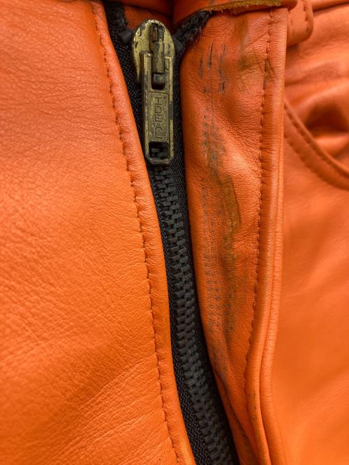 Schott（ショット）Schott (ショット) 604 ブーツカットレザーパンツ オレンジ サイズ:30の古着・服飾アイテム