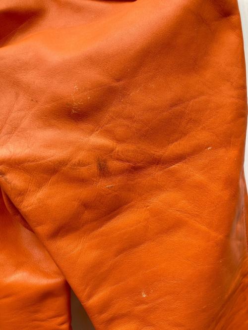 Schott（ショット）Schott (ショット) 604 ブーツカットレザーパンツ オレンジ サイズ:30の古着・服飾アイテム