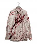 JOHN LAWRENCE SULLIVANジョン ローレンス サリバン）の古着「ALL OVER PRINT OVERSIZED SHIRTS」｜ライトピンク×レッド