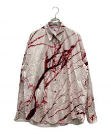 JOHN LAWRENCE SULLIVAN（ジョン ローレンス サリバン）の古着「ALL OVER PRINT OVERSIZED SHIRTS」｜ライトピンク×レッド