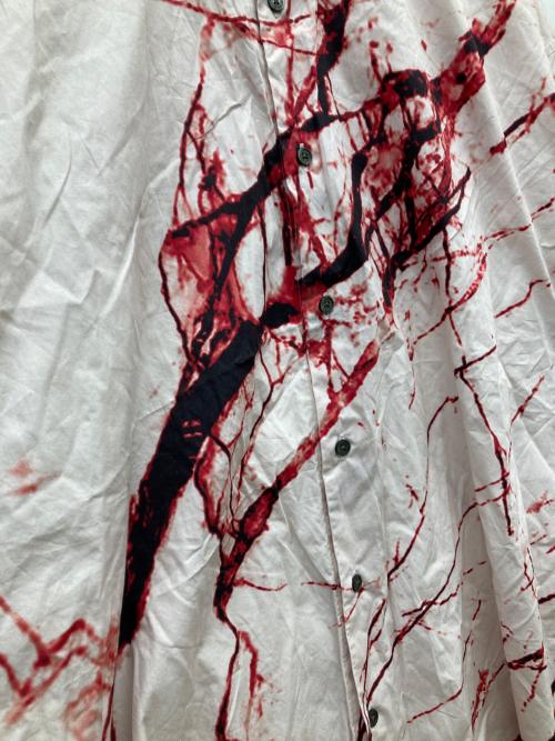 JOHN LAWRENCE SULLIVAN（ジョン ローレンス サリバン）JOHN LAWRENCE SULLIVAN (ジョン ローレンス サリバン) ALL OVER PRINT OVERSIZED SHIRTS ライトピンク×レッド サイズ:48の古着・服飾アイテム