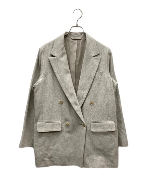 THREE DOTS（スリードッツ）THREE DOTS (スリードッツ) Cotton tweed jacket ベージュ サイズ:Sの古着・服飾アイテム